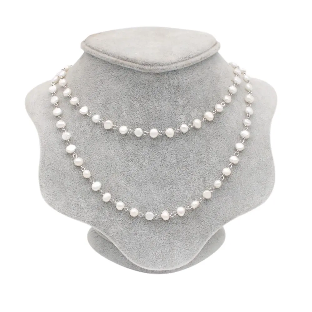 

Натуральными пресноводными жемчужинами размером 6-7 мм Самородок Жемчужное звено цепи ожерелье Мода 36 дюймов длинные золотые и серебряные ожерелья 8 цветов CX11