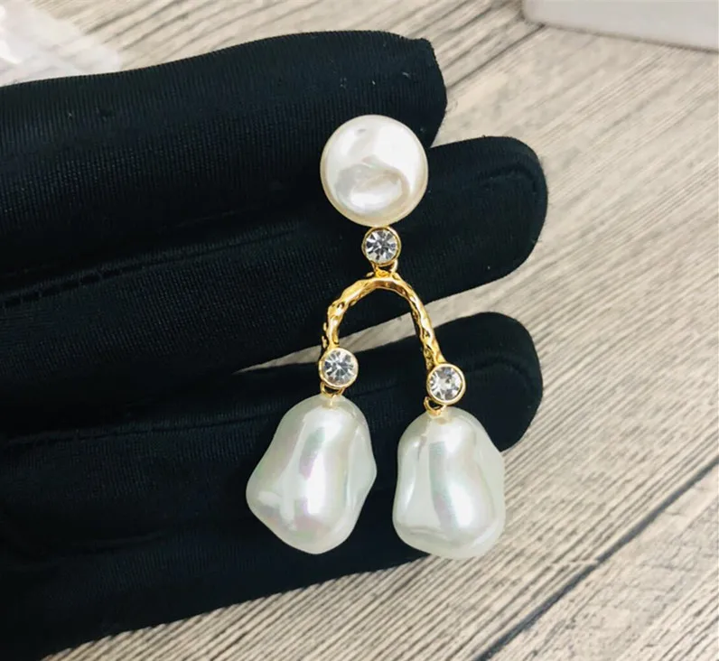 Brand Fashion Anomalistic pear Jewelry For Women Freshwater Pear Earrings Party irregular Tassel leaf shape for women | Украшения и