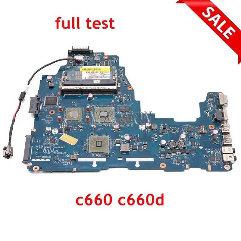

NOKOTION PWWBE LA-6846P Rev 2.0 K000124450 Laptop Motherboard for Toshiba Satellite C660 C660D EME250 CPU DDR3 Main board