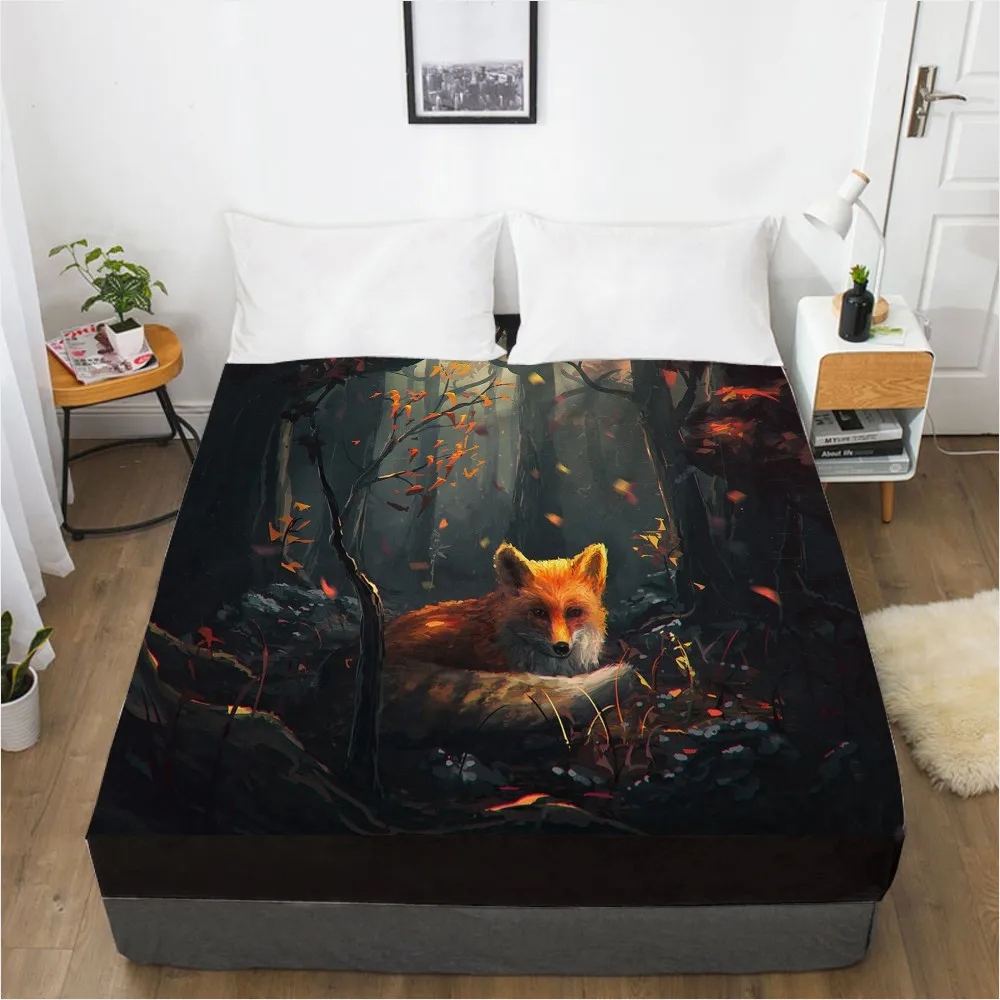 1 шт. с рисунком в виде лисы мягкие простыня Эластичная лента однотонные Простыня