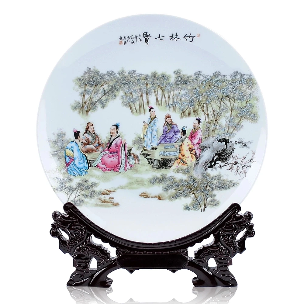 

Jingdezhen Ceramics Figure Qixian Hanging Plate Home Furnishing Decorative