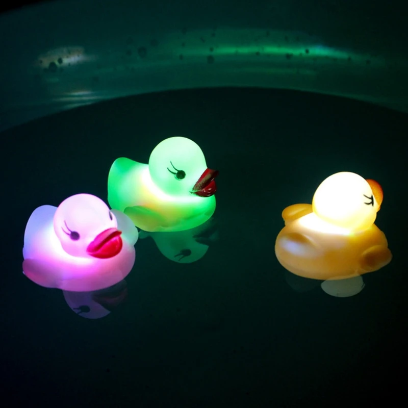 Мигающий светодиодный светильник резиновая плавающая утка Ванна Душ игрушки для