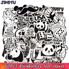 Наклейки черно-белые в стиле панк, 50 шт.