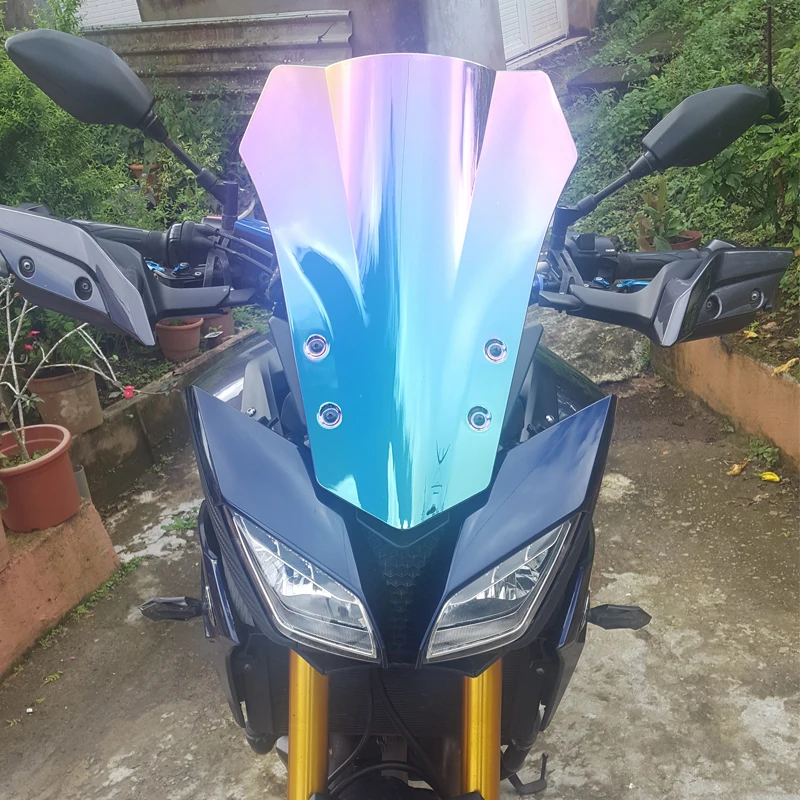 Мотоцикл двойной пузырь лобовое стекло ветер экран для Yamaha FJ 09 FJ09 MT09 MT-09 Tracer дым черный Иридиум - Цвет: Black Iridium