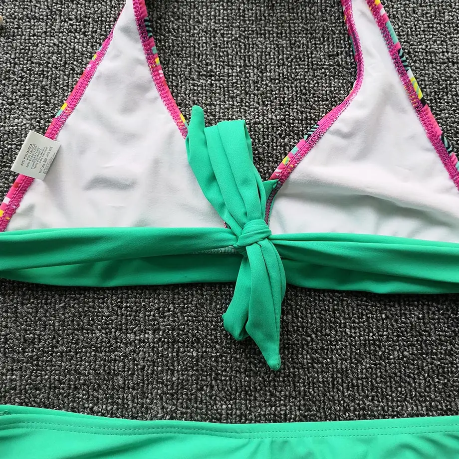 Женский купальник бикини в полоску с разрезом|Комбинезоны| |