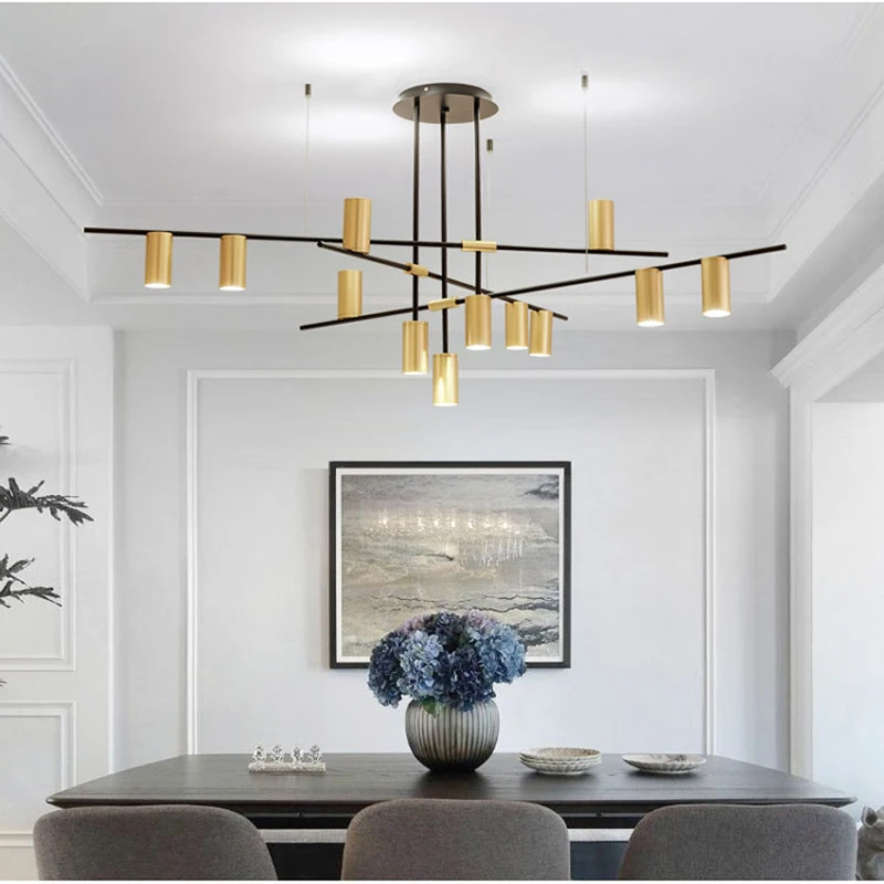 IKVVT подвесная люстра золотая линия креативный дизайн для отеля ресторана спальни