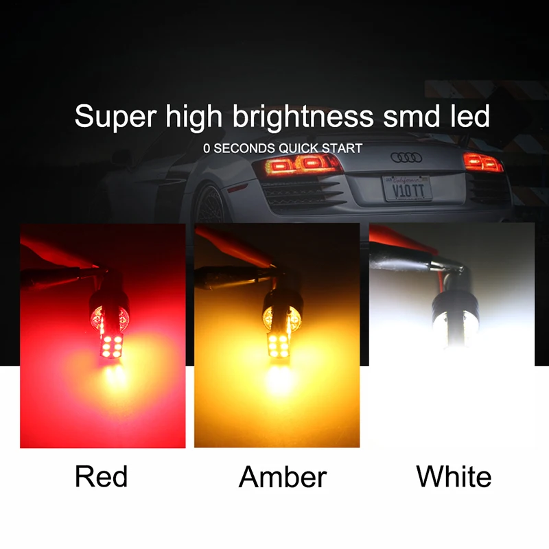 

NLpearl 2x Signal Lamp 1156 LED Ba15s P21w Bau15s Py21w Auto Turn Signal Light 3030SMD 1157 Bay15d LED Reverse Brake Lights 12V