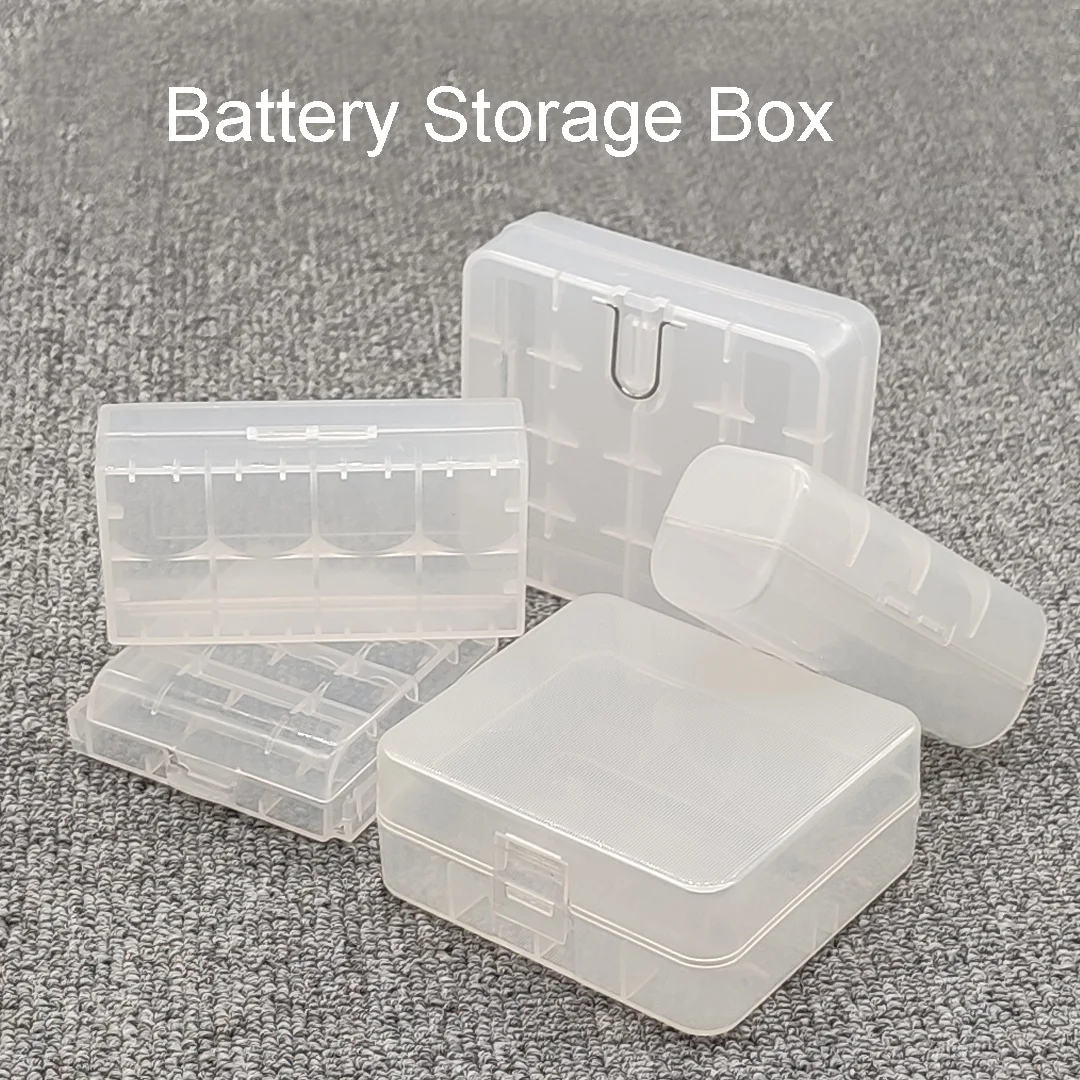 18650 20700 21700 26650 Battery Storage Box Hard Case Holder 4AA  4AAA Rechargeable Battery Power Bank Plastic Case Transparent