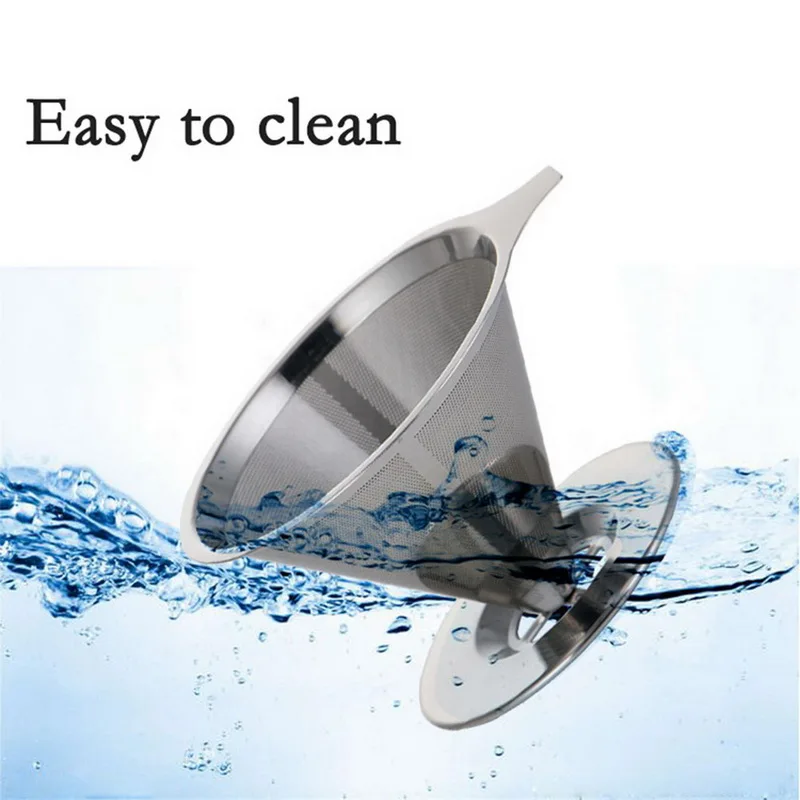 304 Stainless Steel Reusable Drip Cone Tea Coffee Filter Pour Over Dripper Home Kitchen Making Tool 1pc | Дом и сад