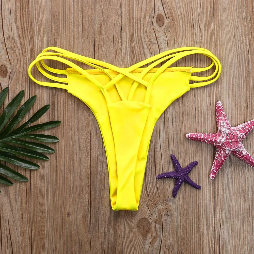 

Women Sexy Bottoms Swimsuit Bikini Swimwear Thong V Swim Trunks Summer Brazilian Bikini Ladies stretch cross swimming trunks