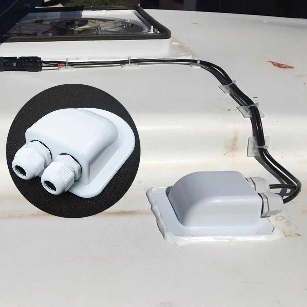 

1 PCS Roof Solar Panel Cable Entry Gland Double Cable Gland Box For Caravan Boat