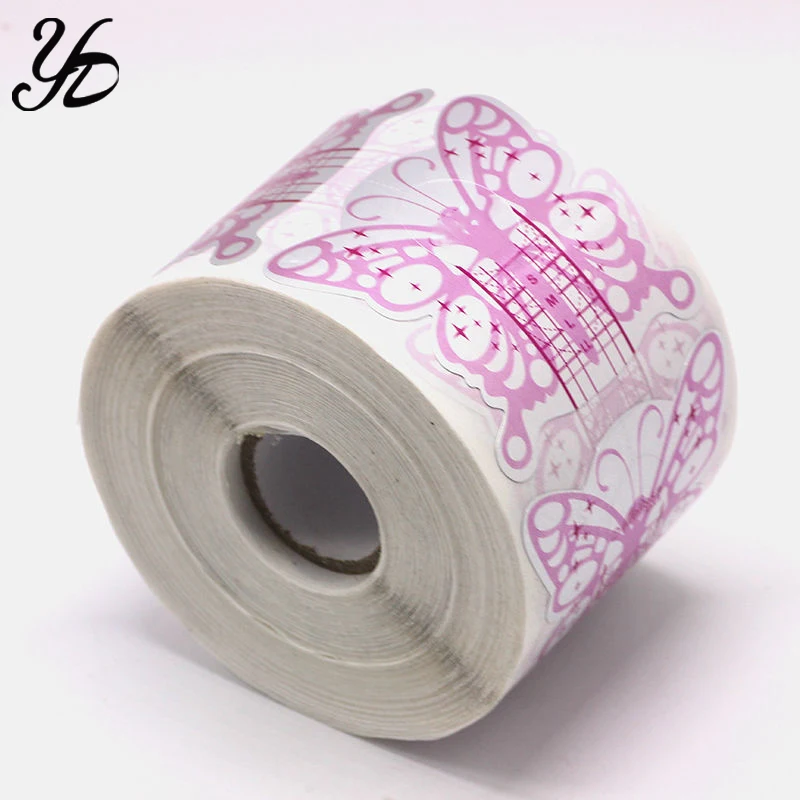 100 шт. профессиональная самоклеящаяся Форма для ногтей с бабочками руководство