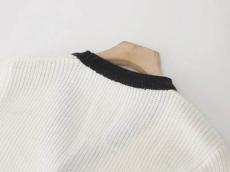 

[Aurance] Women Cardigan Patchwork Bow Diamond Knitted Sweater Fairy Knitting Fashion Knit Coat White Tops Autumn Spring 2021