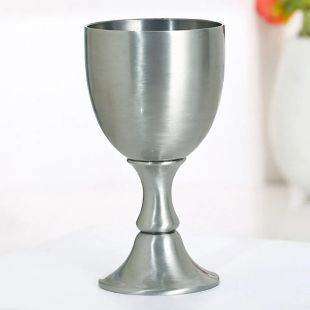 

Wine Glasses Chalice of King Arthur Goblet 3.5 OZ 100ml European Liquor Cup Metal Copper Wine Glass Silver Color for Party