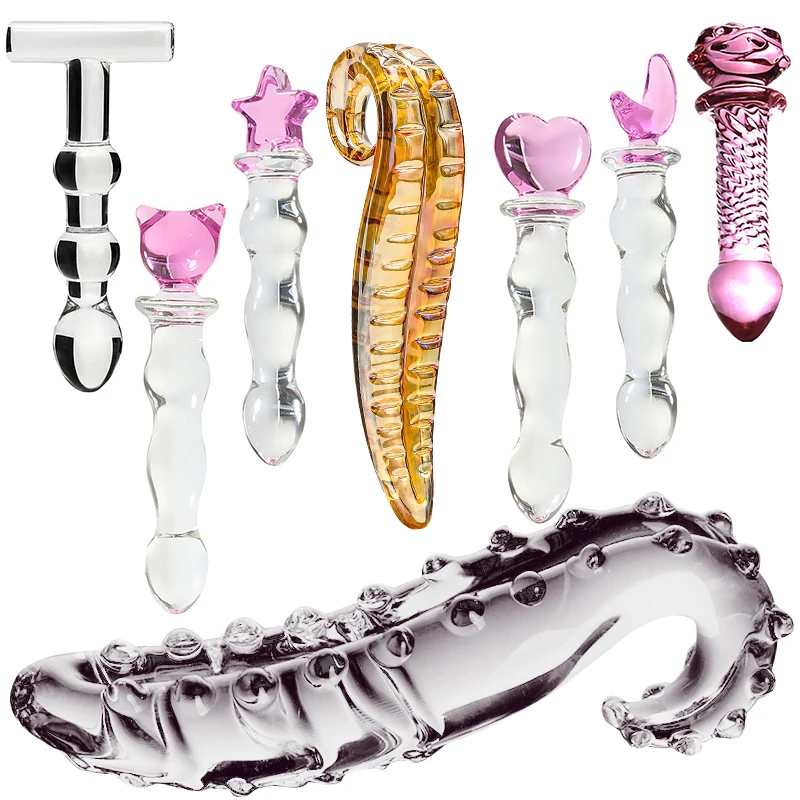 Прозрачные фаллоимитаторы мастурбатор Реалистичный Пенис дилдо стеклянных