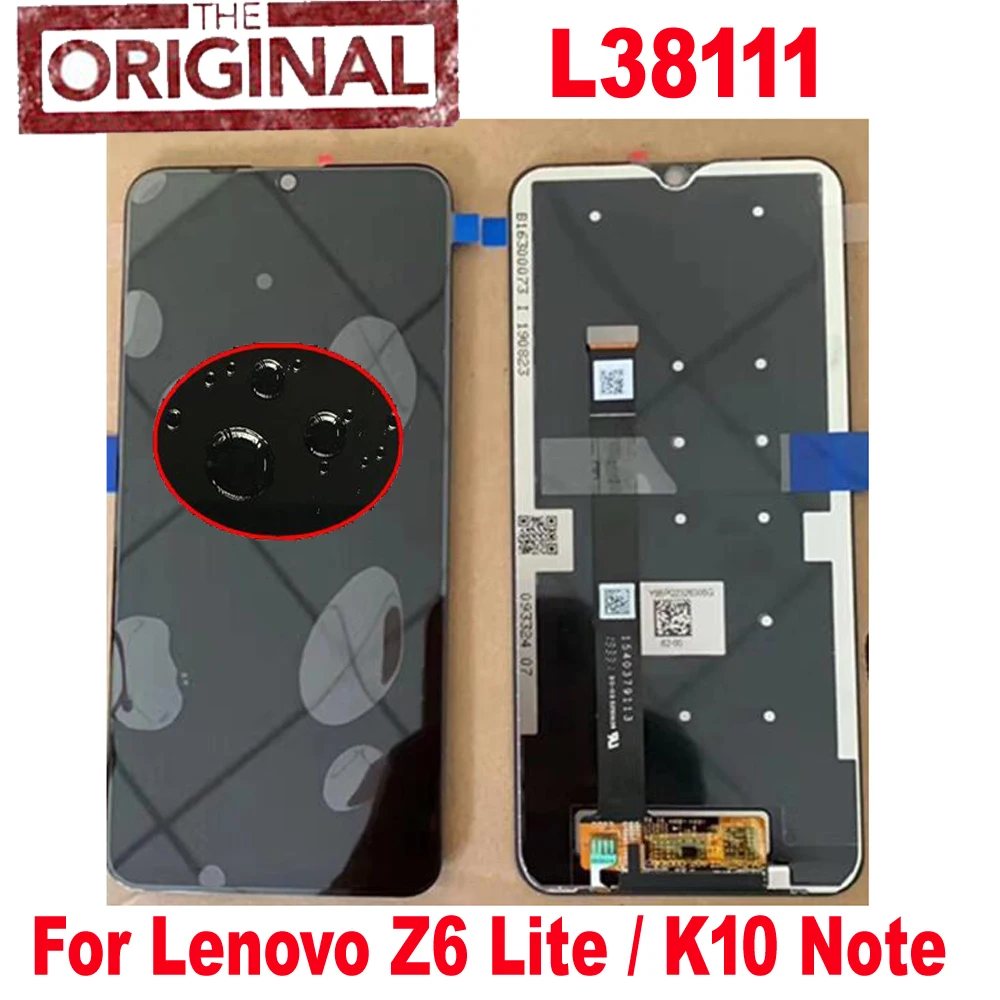 

100% Original New LCD Display Touch Panel Screen Digitizer Assembly Sensor + Frame For Lenovo Z6 Lite L38111 K10 Note Pantalla