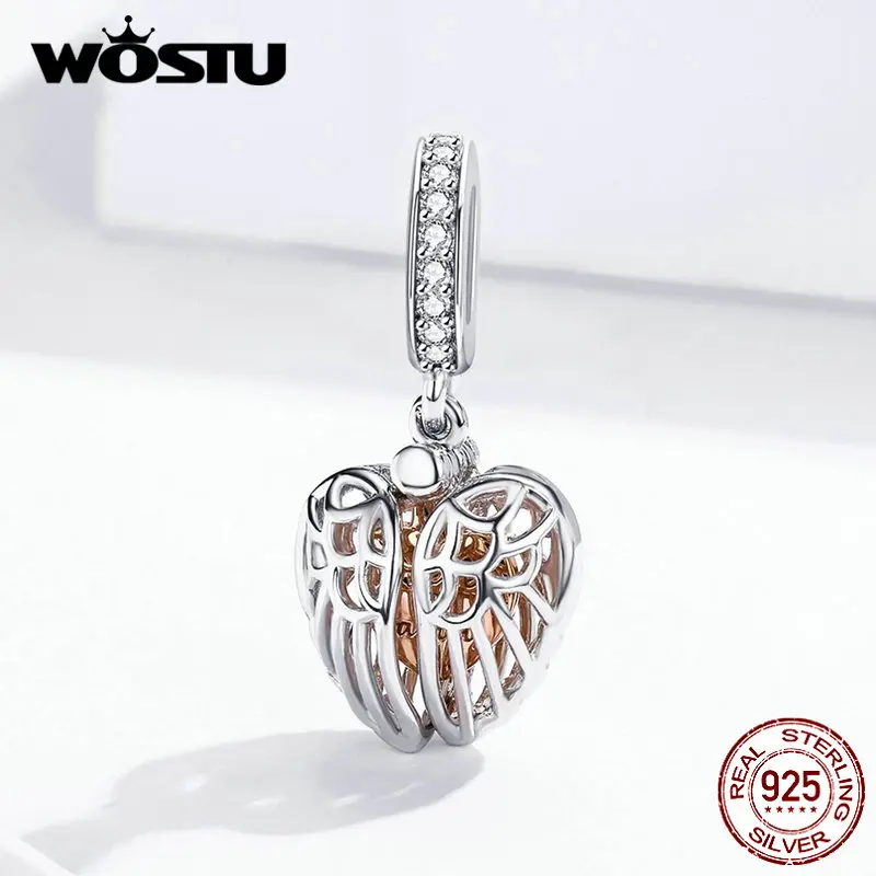 WOSTU Новое поступление 100% настоящие 925 пробы серебряные подвески семья навсегда с