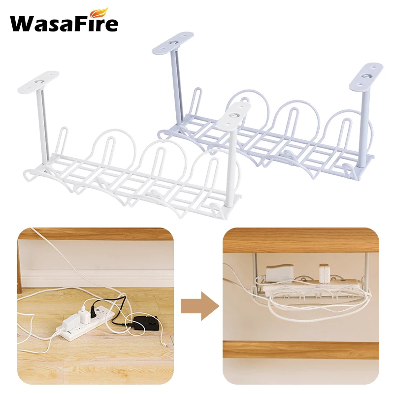 

1PCS Storage Rack Living Room Table Bottom Power Cable Wire Organizer Socket Rack Plug Holder Shelf Household Storage Accessory