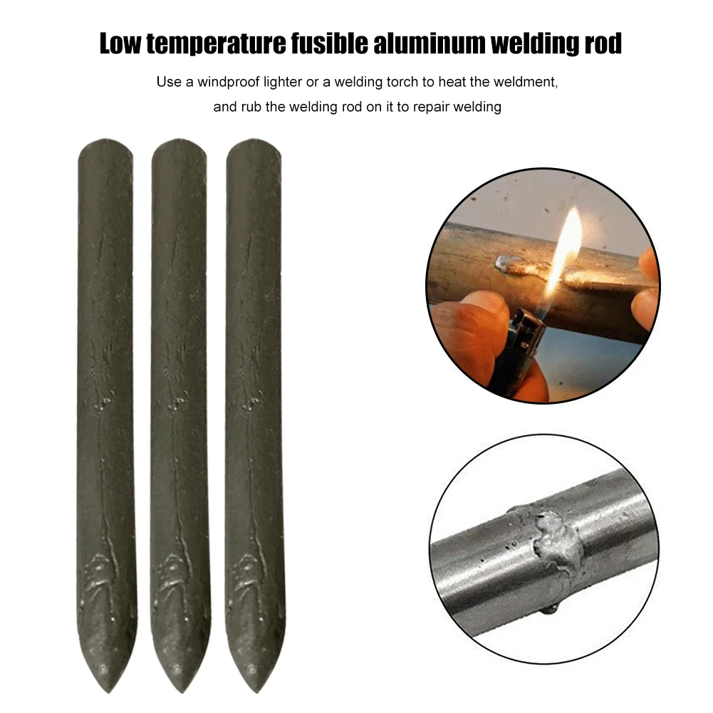 

10/3PCS Powder Cored Aluminum Welding Rod Low Temperature Easy Melt Weld Bar Cored Wire Soldering Rod for Metalworking Solder