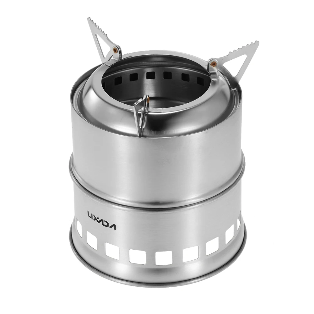 

Портативная легкая деревянная плита Lixada из нержавеющей стали, Кондитерская спиртовая плита для приготовления пищи на открытом воздухе, пик...