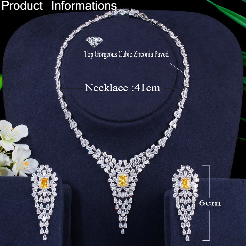 Серьги и ожерелье ThreeGraces в нигерийском стиле роскошные с большим длинным листом