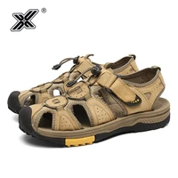 x brand soft casual roman sandals men 2021 summer breathable mens sandals genuine leather outdoor beach large size mens shoes
