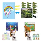 Единорог Русалка Динозавр игры на день рождения рог для детей игрушки День рождения детский душ украшения ww02