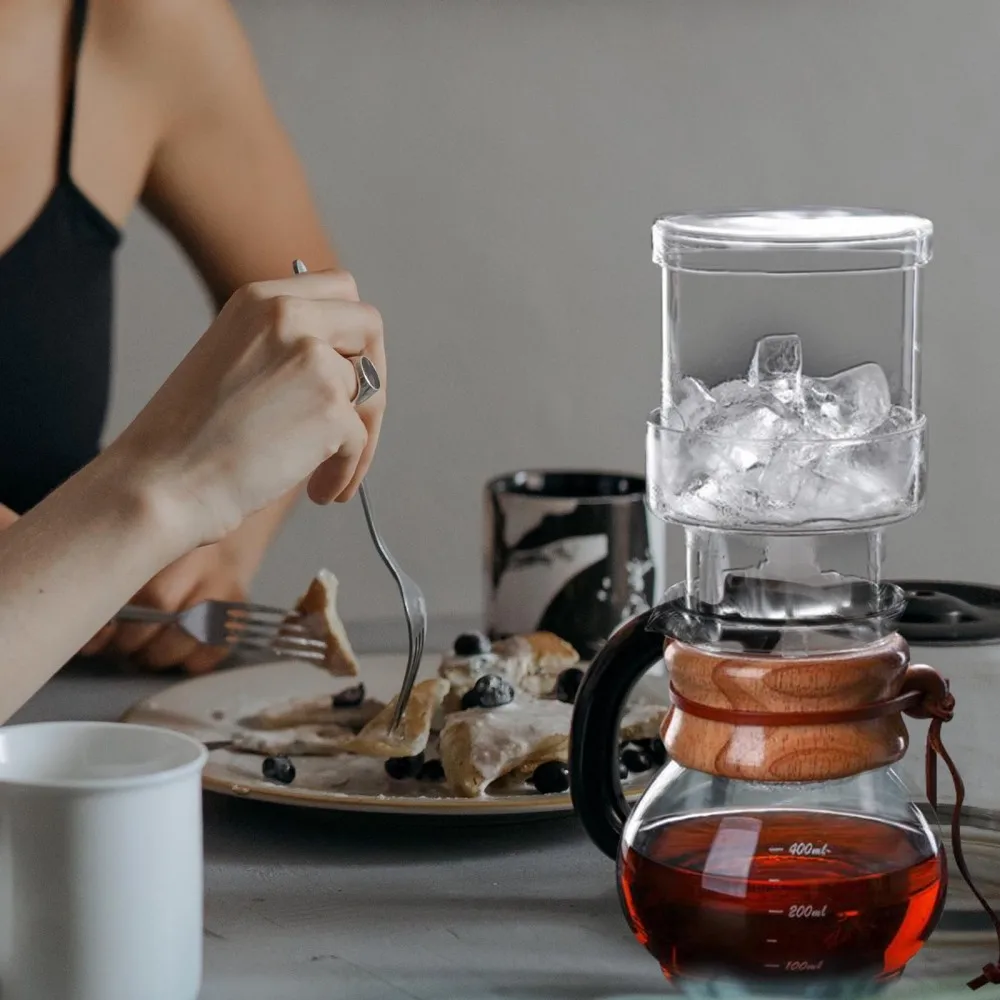 

1Set Transparent Coffee Pot Coffee Kettle Household Ice Coffee Pot Glass Pot