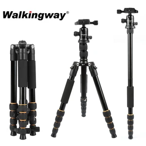 q666 lightweight camera tripod stand stativ trípode portable professional aluminum travel monopod ball head compact for dslrs free global shippin