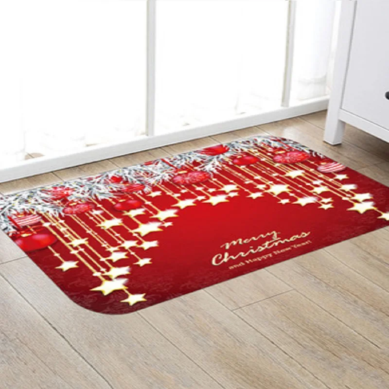 Противоскользящий ковер с 3D рождественскими звездами напольный коврик для кухни