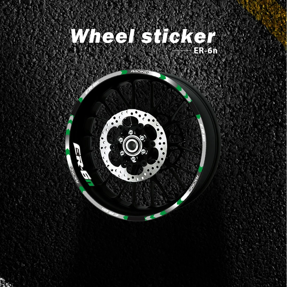 

Motorcycle 12 Strips Sticker Decals Reflective Waterproof Wheel Reflective Styling Stickers for KAWASAKI NINJA ER6N ER-6N