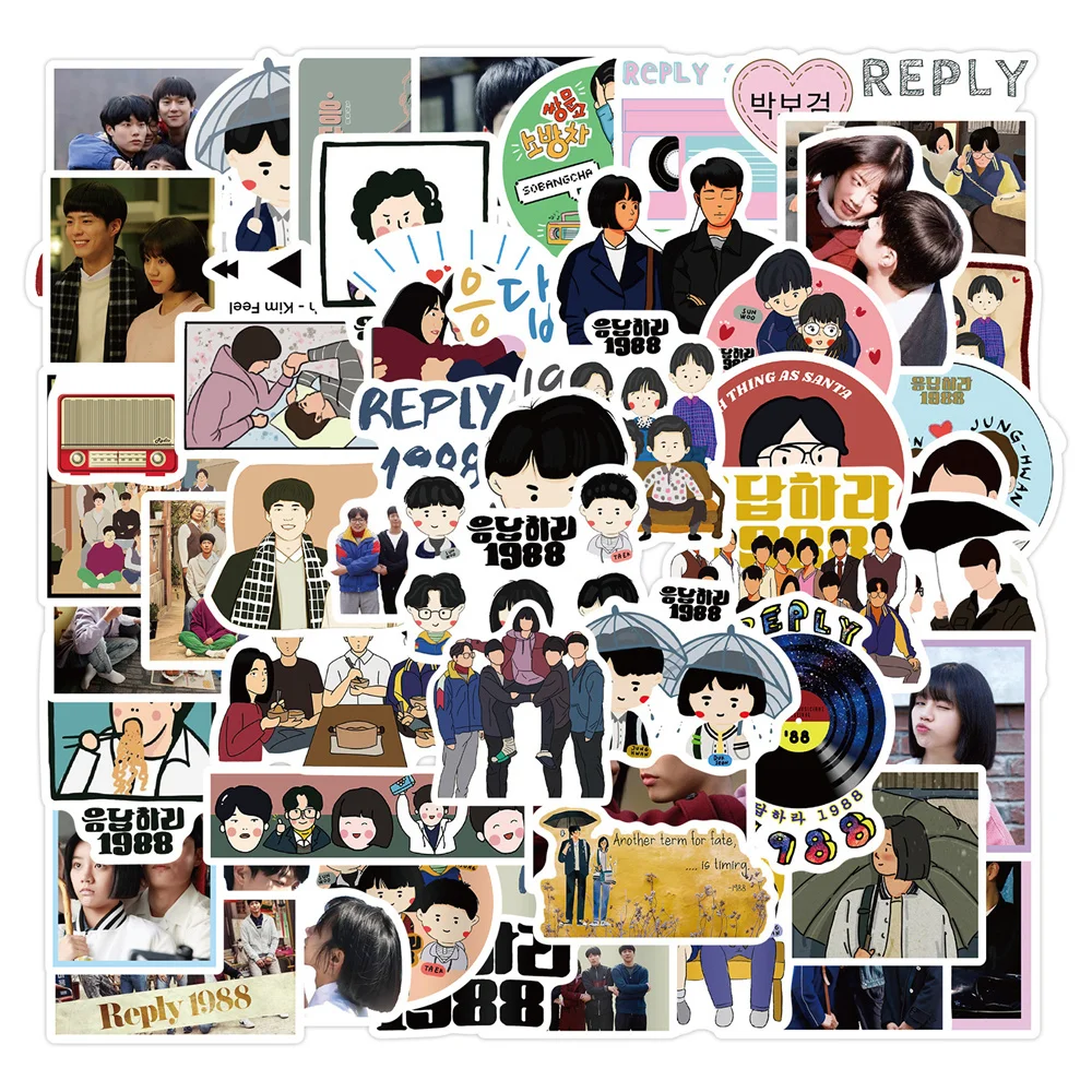 

10/30/50PCS Korean Drama Please Answer 1988 Sticker Scrapbook Water Cup Graffiti Waterproof Laptop Creative Sticker Wholesale