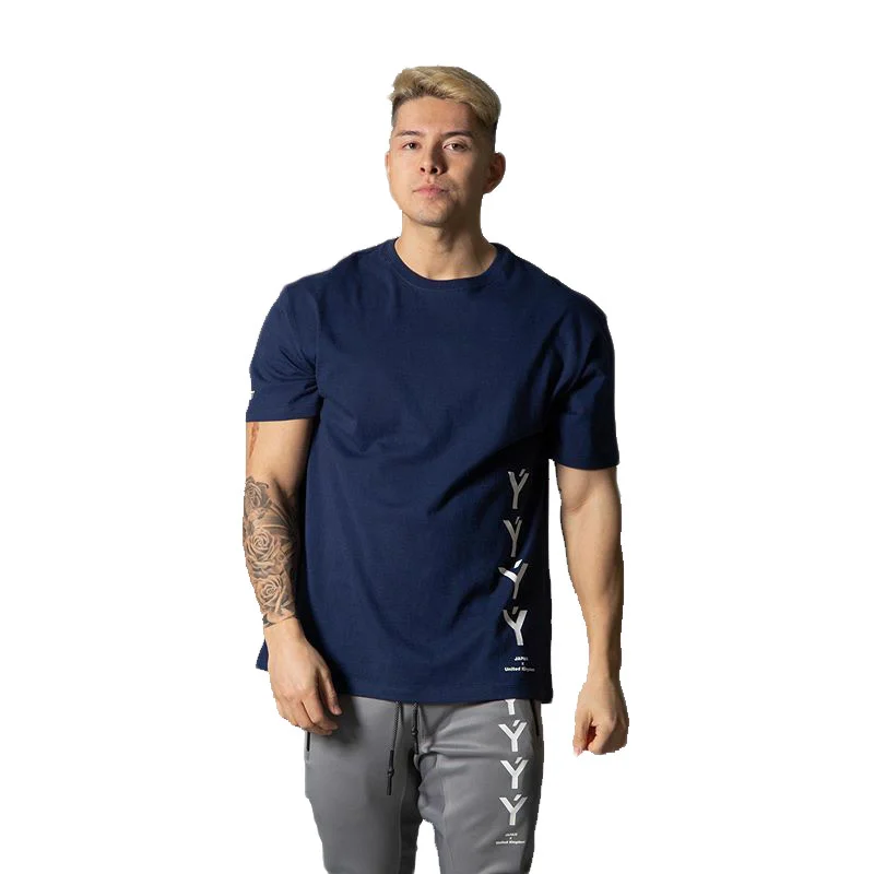 

The new 2021 summer fitness running round collar short sleeve movement cotton stretch leisure Oversized Men t-shirts T 019
