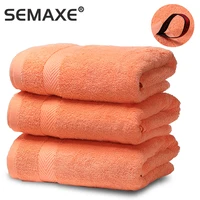 SEMAXE Bath Towel 100  Cotton Used Beach Bathroom Hotel Quality Soft Towel Fluff and Super Absorbent 3-piece Set 70 140cm