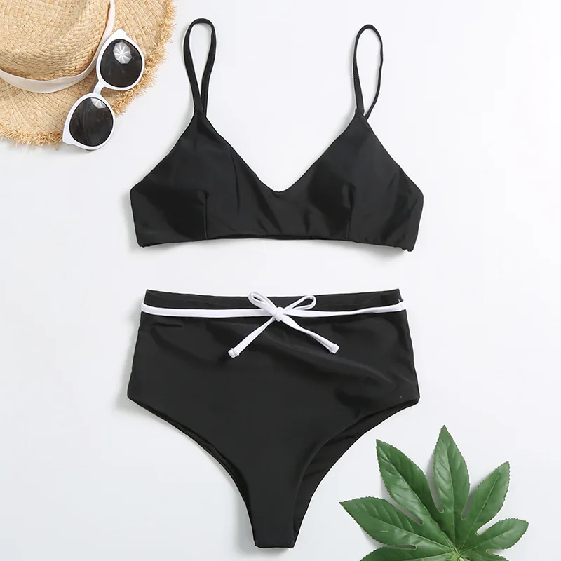 

Lemonsissi Two Pieces Floral Print High-Waisted Bikini Set Swimsuit Swimwear Beach Bathing Suits Biquini