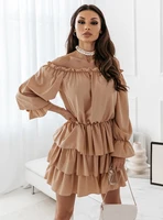 summer autumn pleated mini dress women sexy strapless solid color mid waist patchwork office lady ruffle cotton dresses