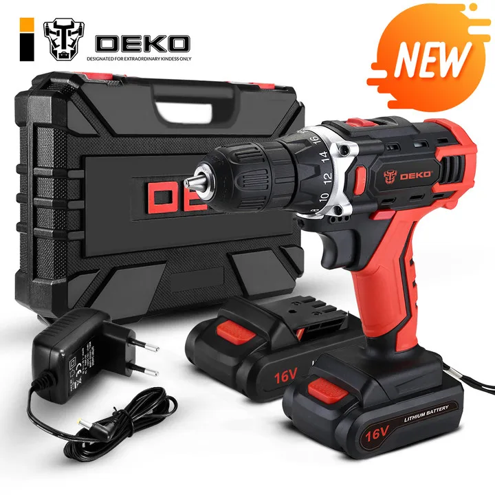 DEKO новая беспроводная дрель 16 в электрическая отвертка мини беспроводной