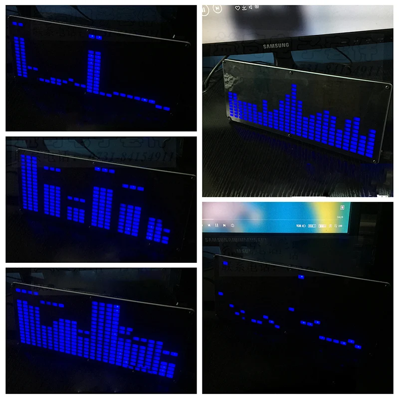 Большой 24-сегментный светодиодный музыкальный спектр электронный