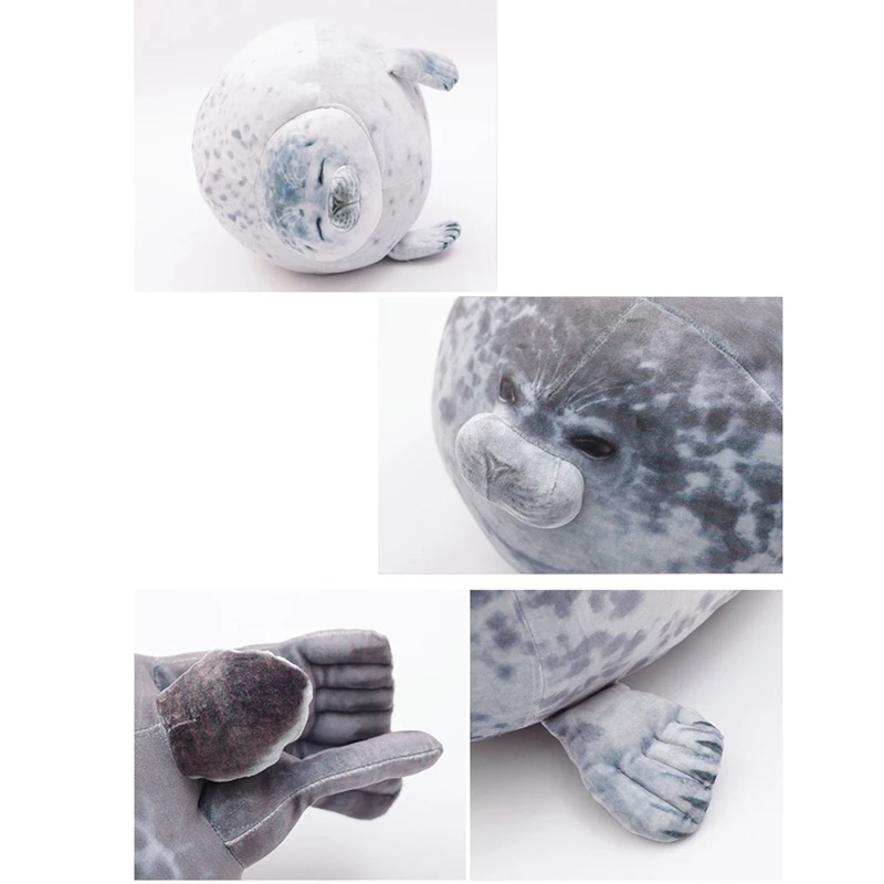 

Big Size Simulation White Seal Plush Toys Soft Animal Stuffed Sleeping Doll Birthday Gift Kids Toy Baby Room Decor(A)