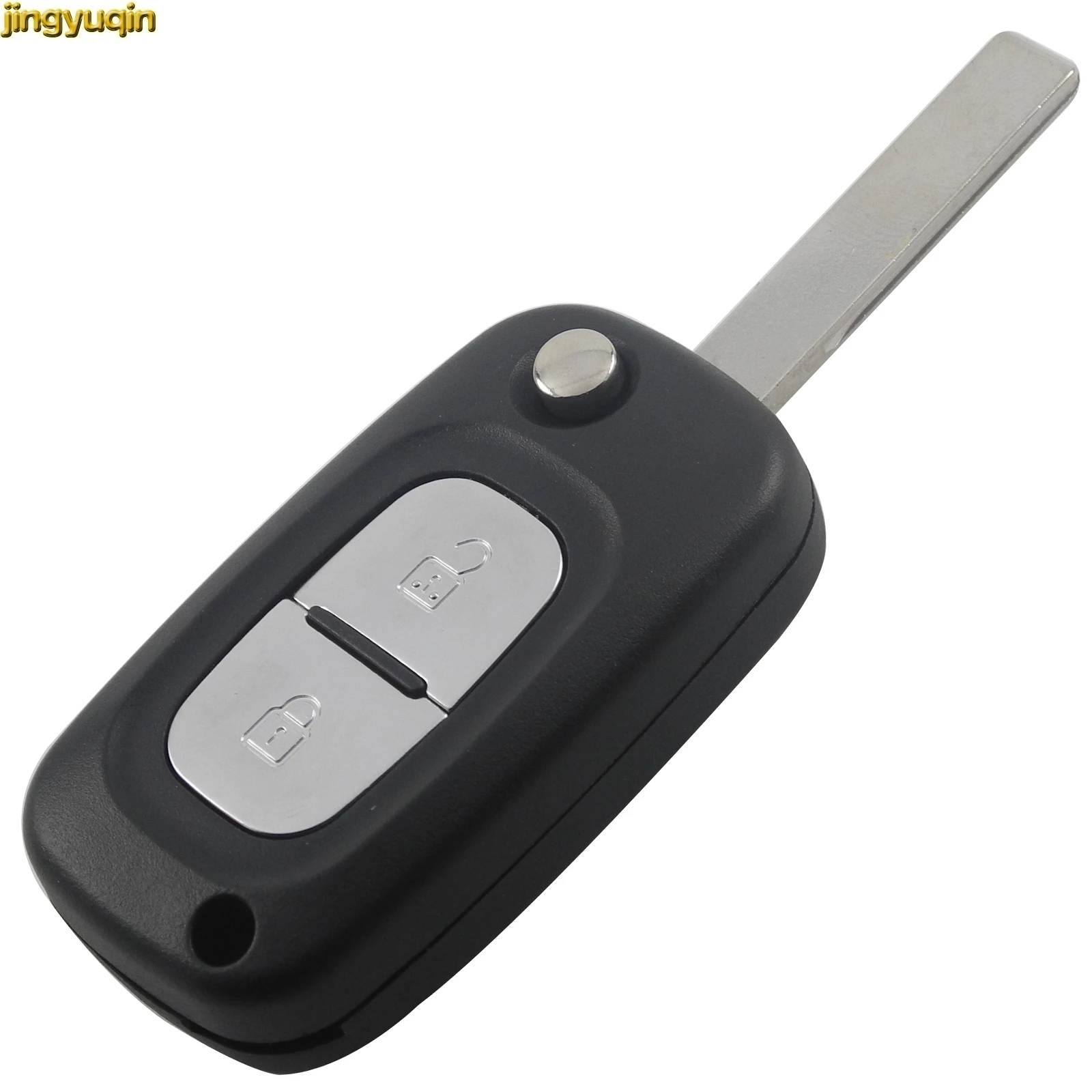 jingyuqin 2 Buttons Remote Flip Folding Auto Car Key Case for Renault Clio 3 Megane Kangoo Modus W/ Groove Blade Fob Styling | Автомобили