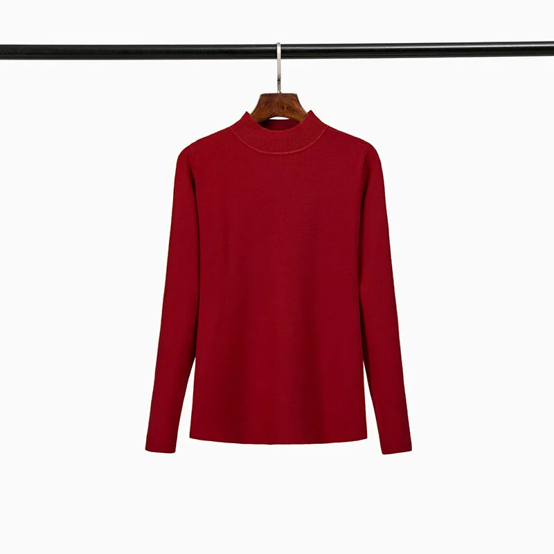 

Sweater Woman new autumn and winter long sleeves with a slim bottom blouse half turtleneck sweater SBB329-SBB333