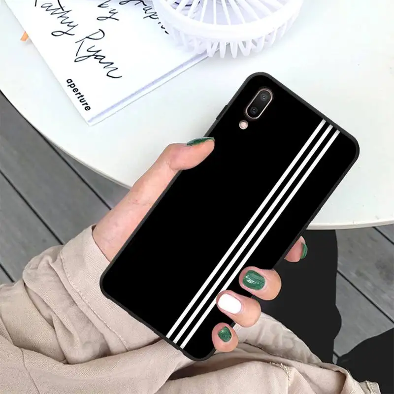 

Sports Brand Stripes Phone Case for Vivo Y91C Y11 17 19 17 67 81 Oppo A9 2020 Realme c3