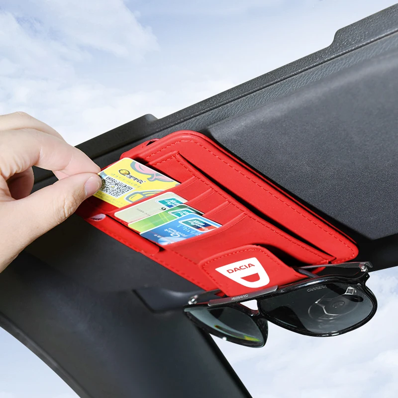 

For Dacia Lodgy 2 Mcv Sandero Duster Logan Car Eyeglass Holder Glasses Storage Clip Car business card pen visor clip Accessories