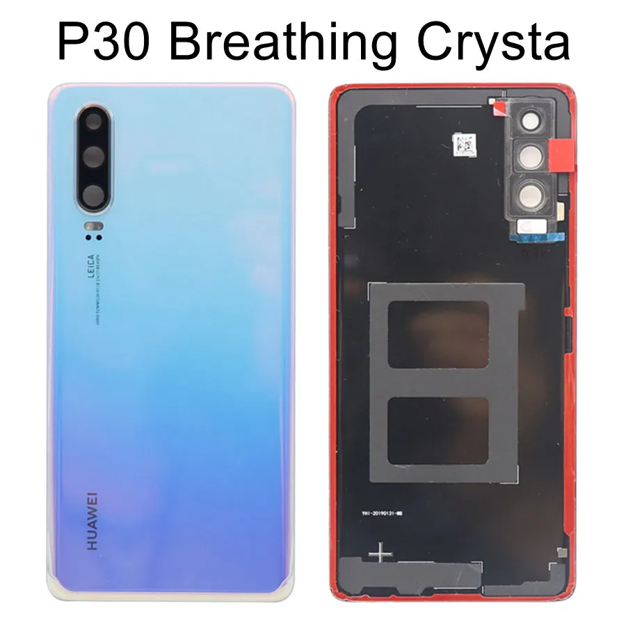 Для huawei P30 задняя крышка батарейного отсека задняя стеклянная дверь Корпус чехол ELE L09 L29 для huawei P30 Pro крышка батареи+ объектив камеры VOG L04 - Цвет: P30 Breathing Crysta