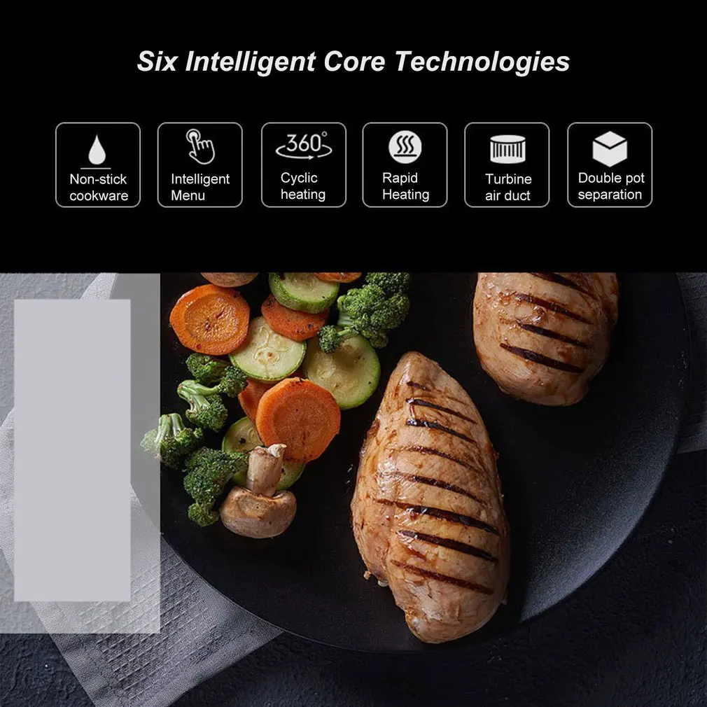 1300W/2.6L Air Fryer Large Capacity Household Smoke-free Electric Frying Pan Smart Touch Screen Fries Machine | Дом и сад