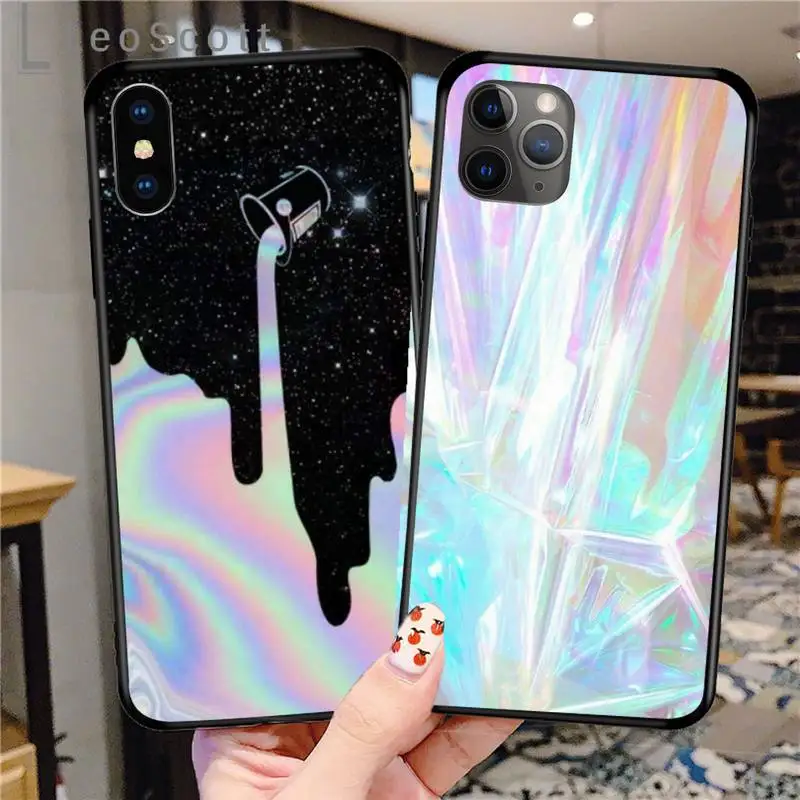 

Holographic Prism Laser Glitter Phone Case for iPhone 11 12 pro XS MAX 8 7 6 6S Plus X 5S SE 2020 XR Cover Funda Shell Coque