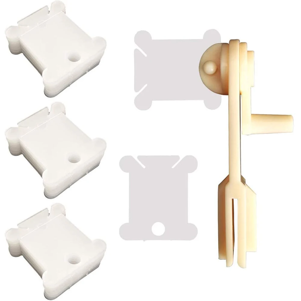 

1pc String Winder and 30pcs Plastic Winding Spool Boards Thread Board Card for Cross Stitch Thread Organizer DIY Sewing Tools