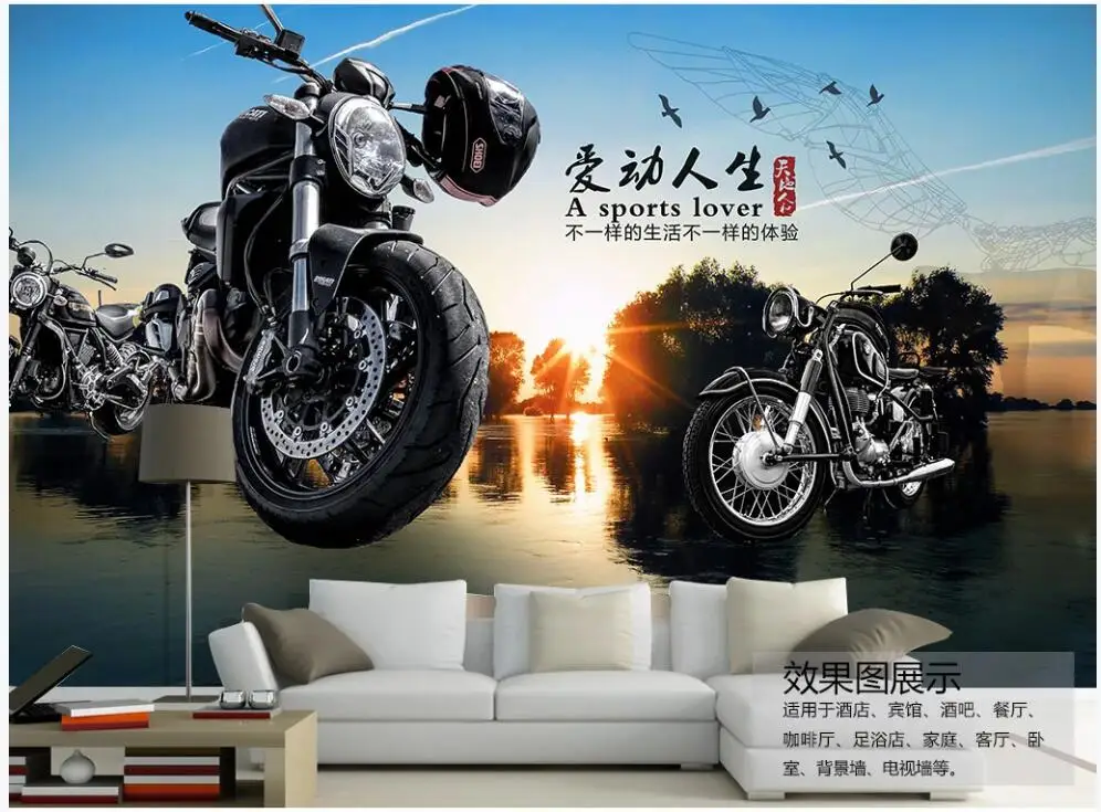

3d обои на заказ фото мотоцикл на льду под солнцем Спортивная жизнь фон домашний Декор 3d настенные фрески обои