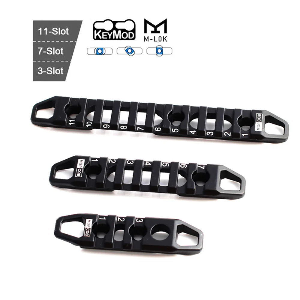 

Tactical M-LOK KeyMod Rail Section 3 7 11 Slots Picatinny Weaver Rail Base Set Hunting Accessories Airsoft Rifle Handguard Mount