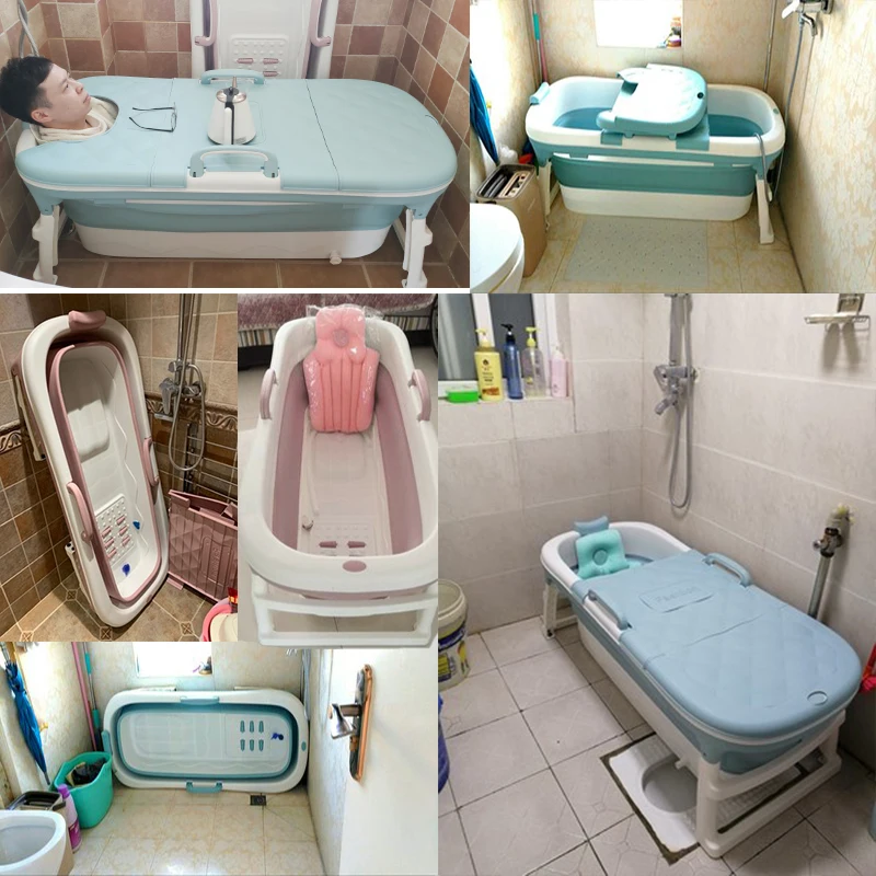 

1.38m/55in Adult Bathtub Baby Bath Tub Home Roller Massage Steaming Bath Tub Folding Thicken Home Sauna Bathtub